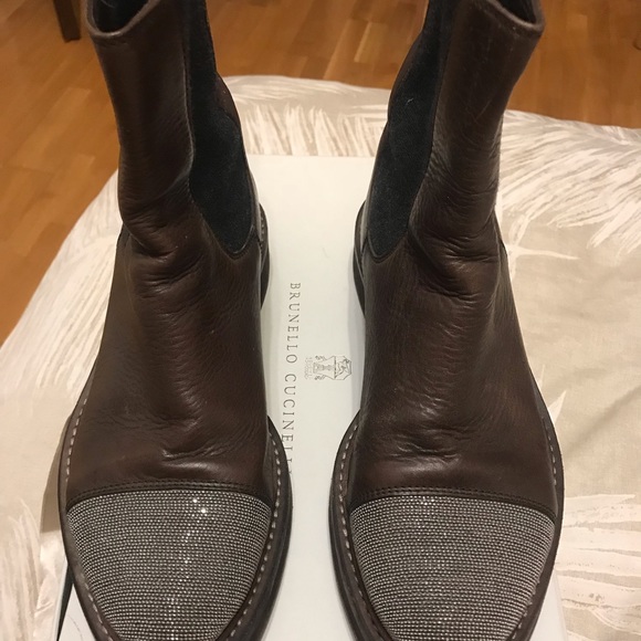 Boots Brown leather with silver chain - Picture 7 of 7